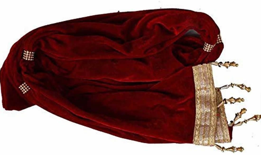 Velvet Embroidered Gold, Maroon Men Dupatta