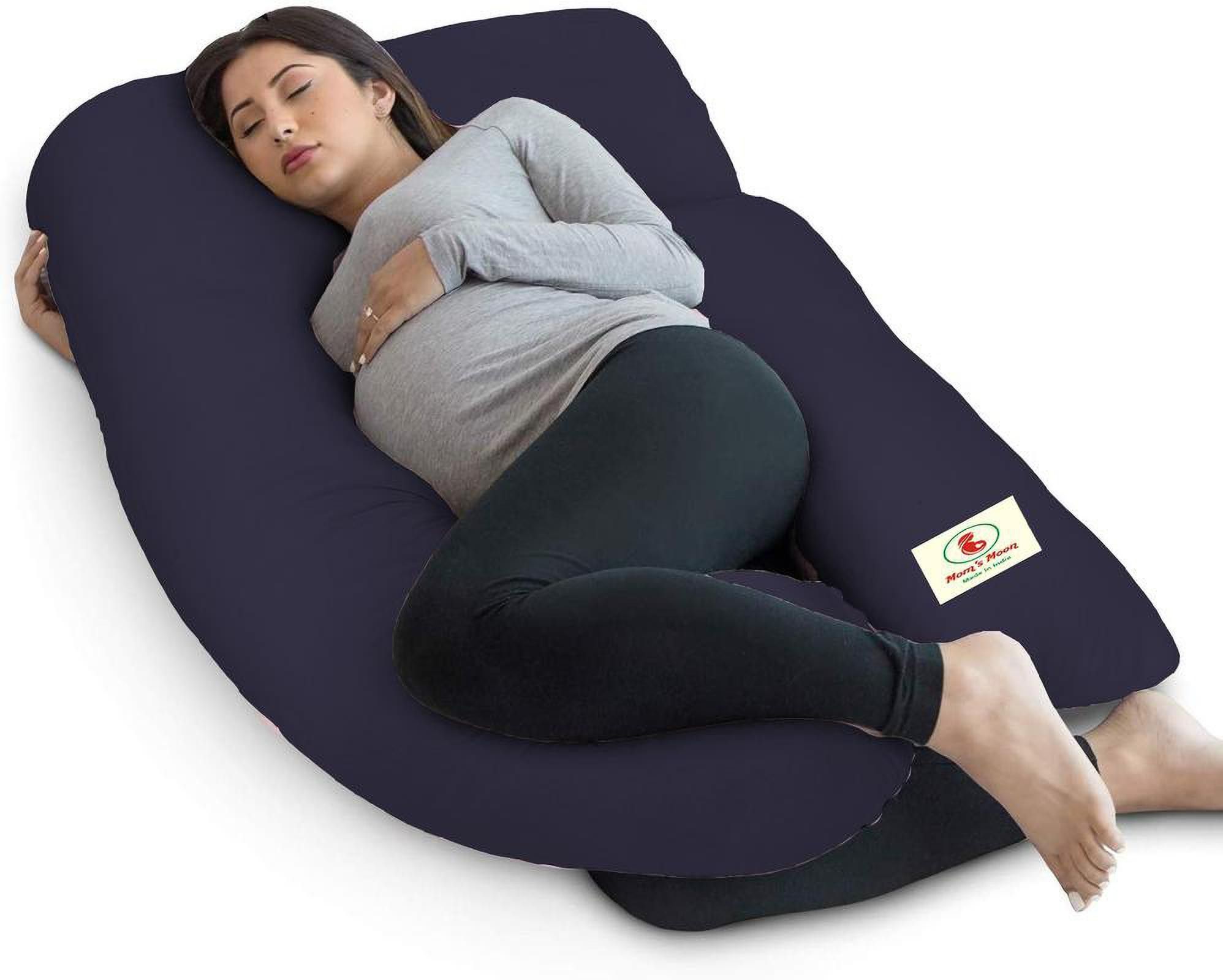 Pregnancy pillow with 100% cotton cover and zippered cover pack of 1 Dark blue Microfibre Solid Pregnancy Pillow Pack of 1-image-17