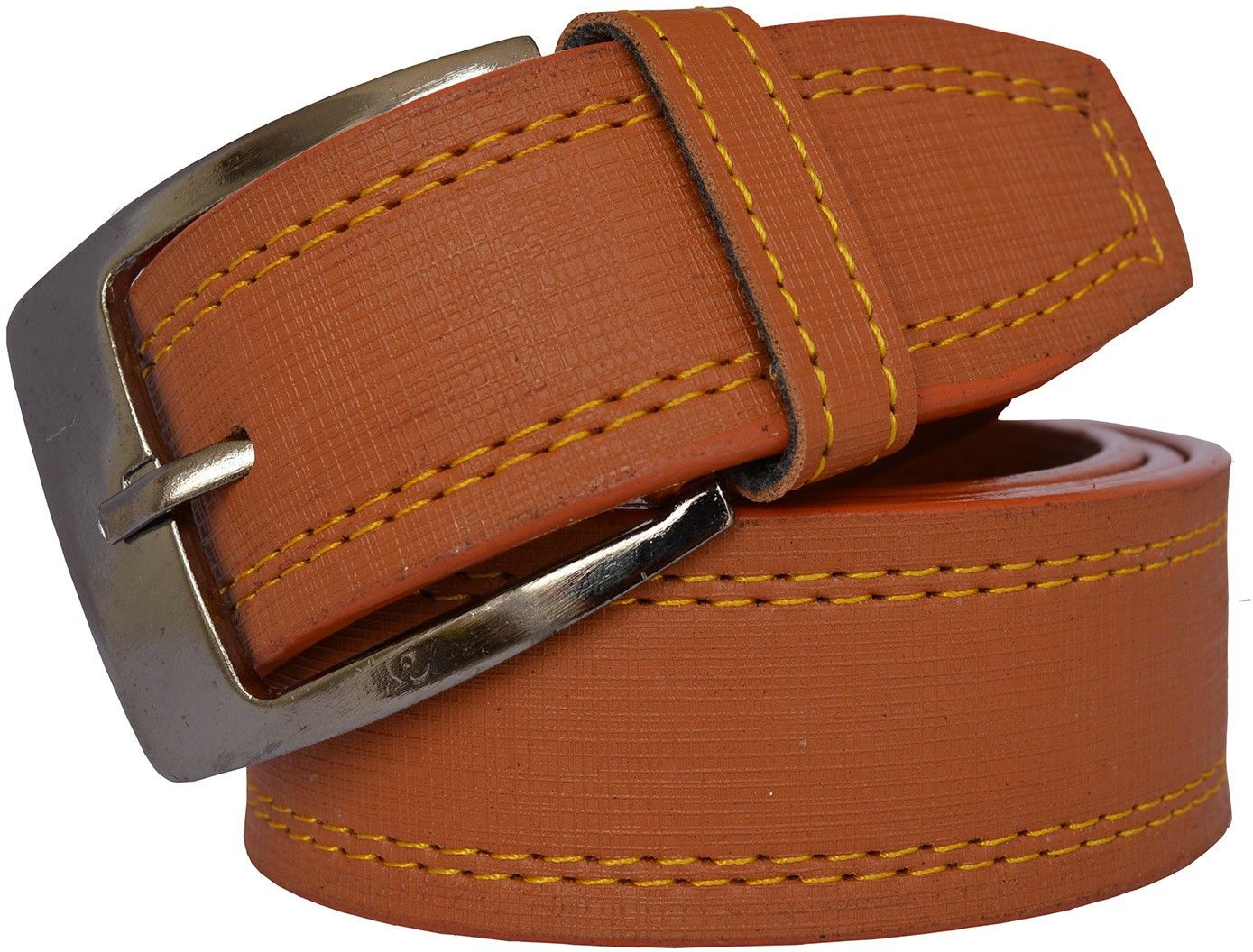 Men Formal Tan Synthetic Belt