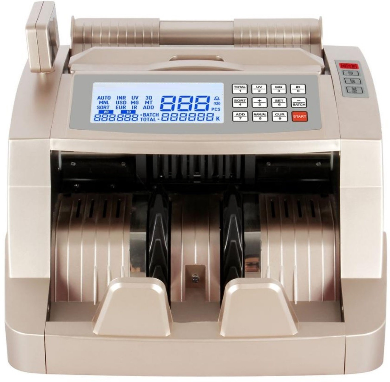 Drop2Kart LCD Counter with UV/MG Sensor,FakeNote Alarm,INR/USD/EUR Support Note Counting Machine image 1