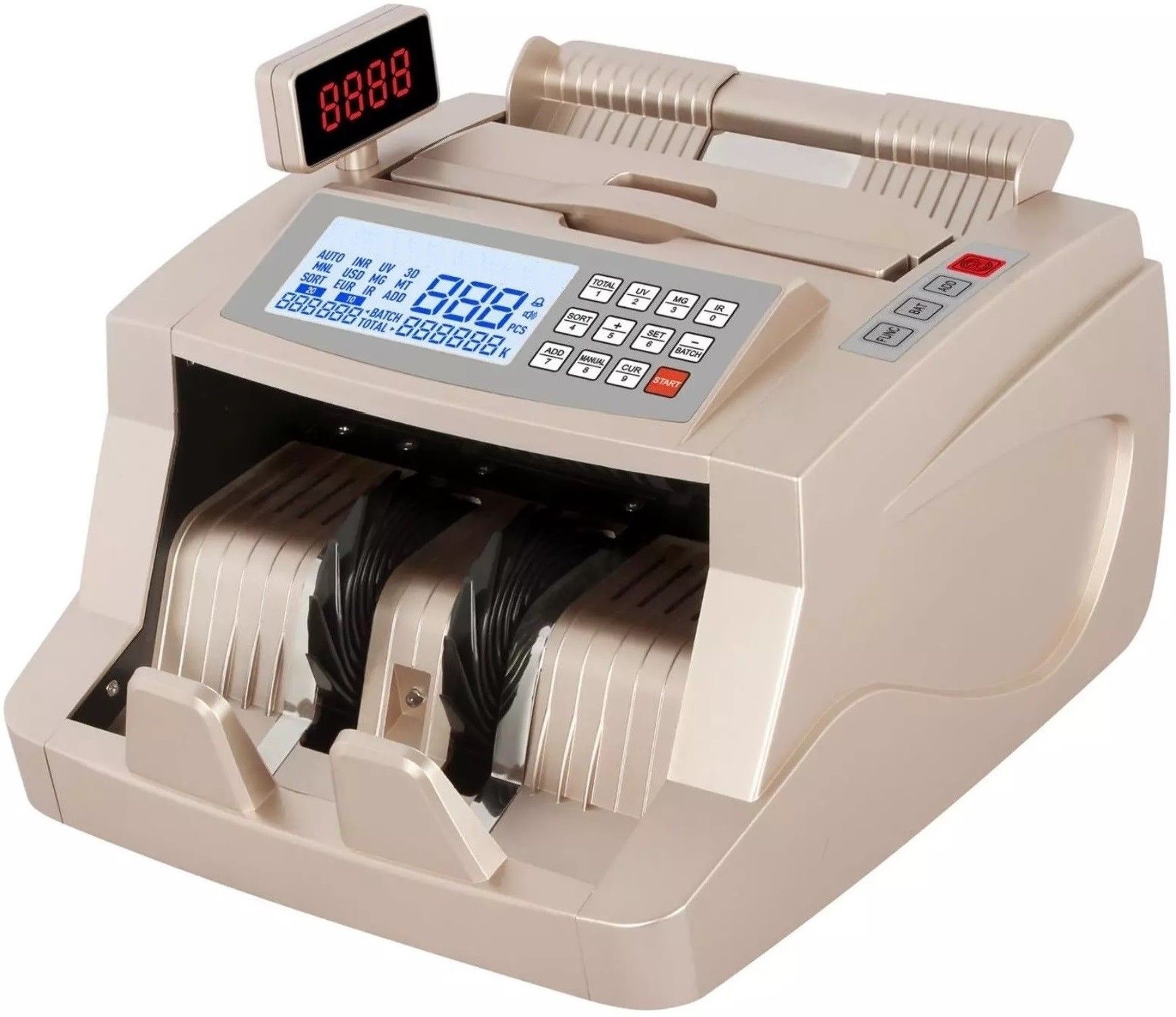 Drop2Kart Dual Motor+Dual LCD Cash Counter, ADD/BATCH Mode & Talking Func. Note Counting Machine-image-4