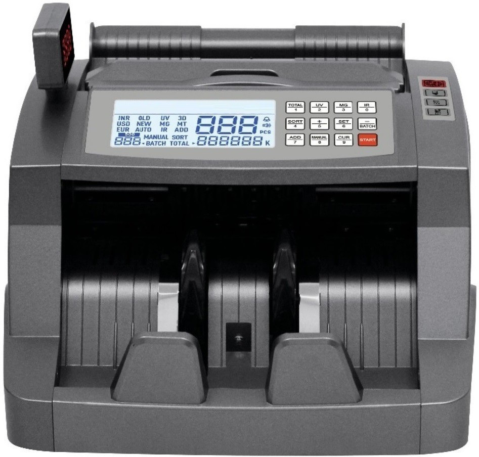 Drop2Kart Dual Display Counter w/Fast Count, UV/MG/MT/IR FakeNote Sensor Note Counting Machine image 1