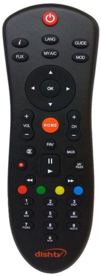 Darahs DTH Set Top Box Remote & Recording Feature for All D-I-S-H TV SD/HD Set Top Box dish tv Remote Controller image 1