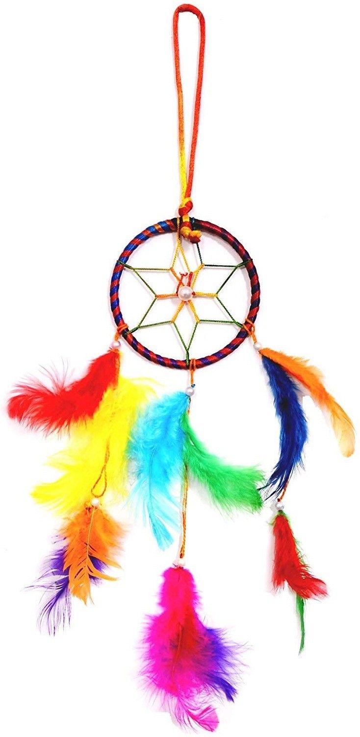 Hand Crafted Indian Style Dream Catcher Gift Handmade Dream Catcher Net with Feathers Feather Dream Catcher-image-3