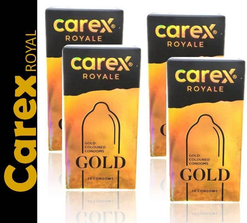 carex GOLD COLOURED CONDOMS 4*10pic Condom Condom-picture-3