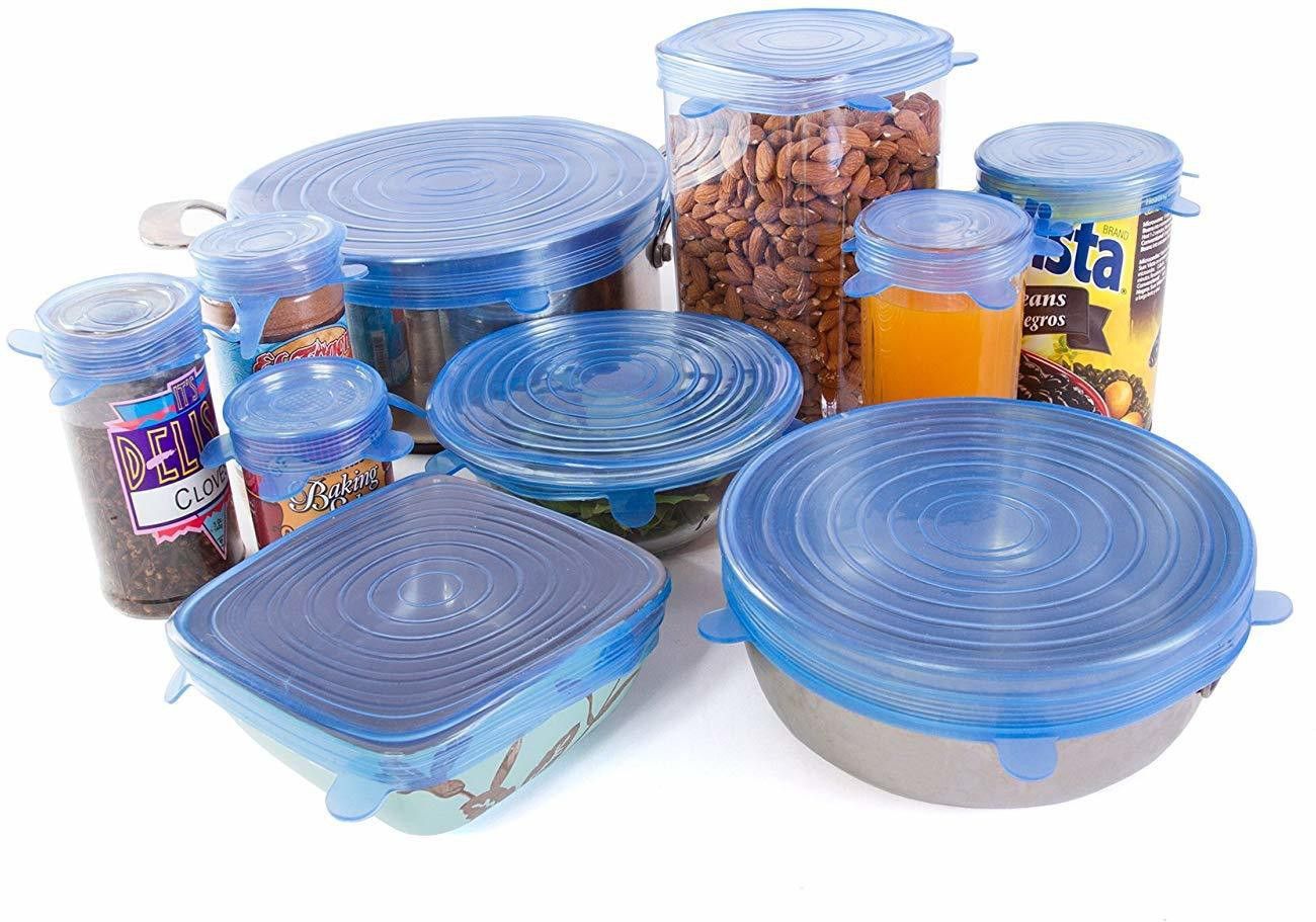 Super Stretch Silicone Lids Reusable Washable Flexible Covers for Rectangle Round Square 6.3 inch Lid Set-image-17