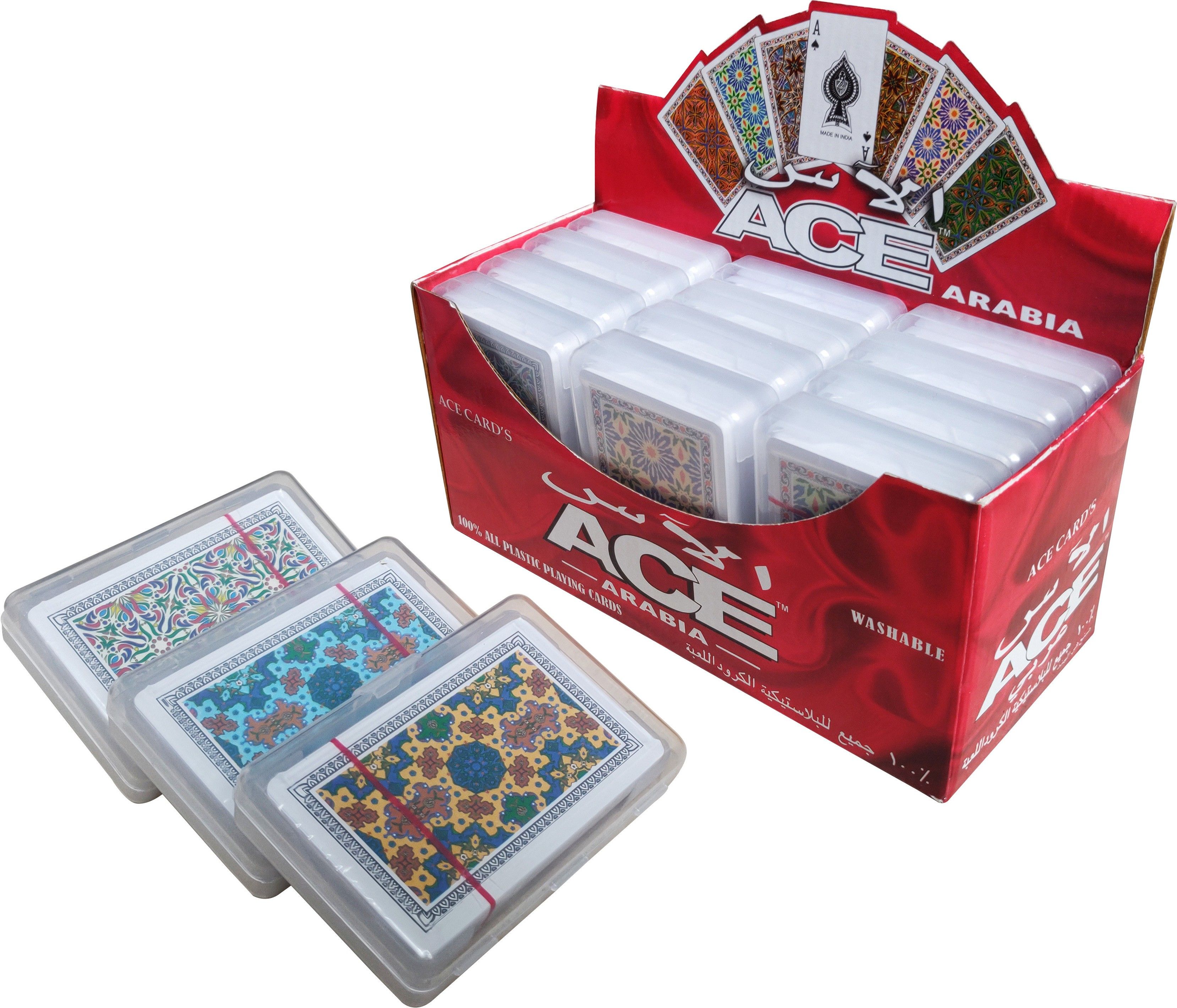 the ace card company Pack of 3 Pure Plastic Playing Card Decks Washable-picture-13