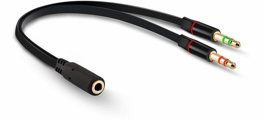 Suroskie Black 2 Male to 1 Female 3.5Mm Headphone Earphone Phone Converter