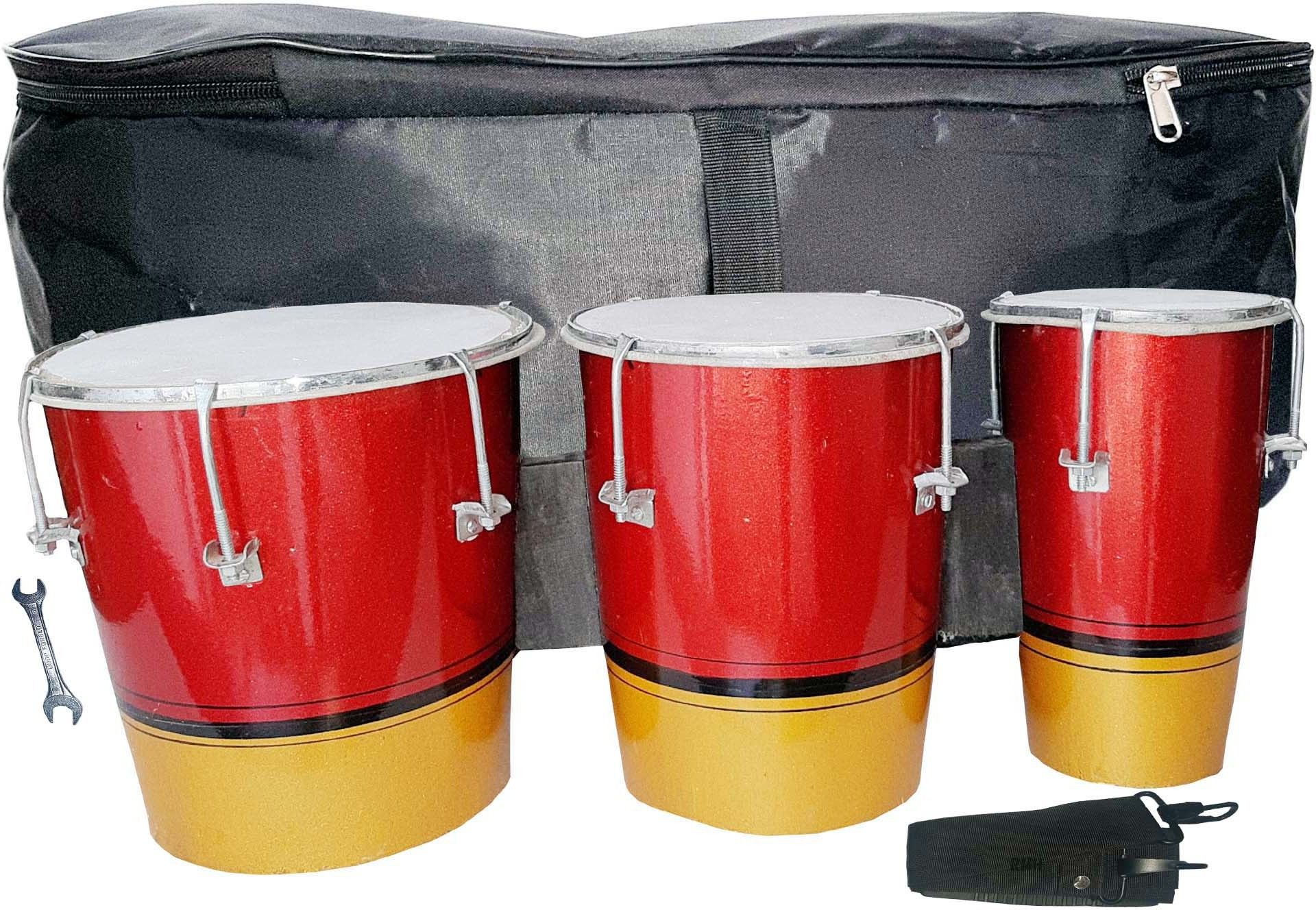 Red Yellow 3Set Bongo With Full kit Wooden Bongo-image-13