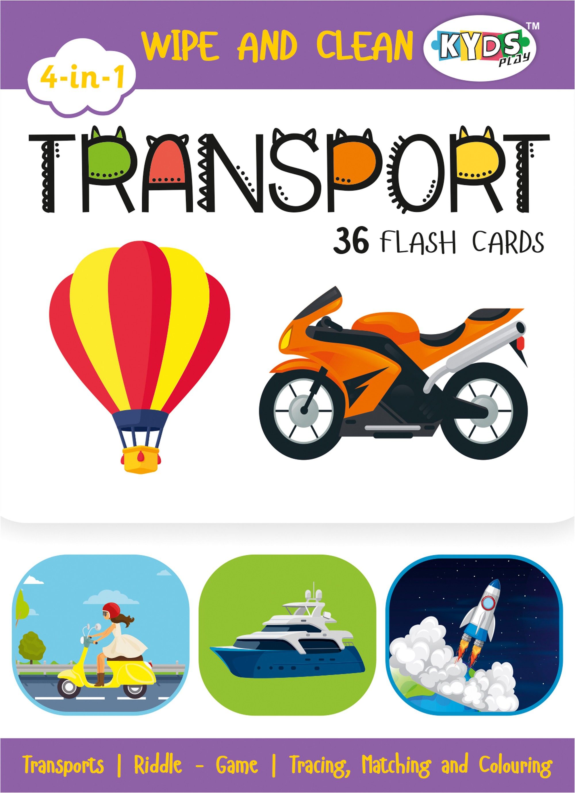 kyds play Transport - Wipe & Clean Activity Flash Cards-picture-25