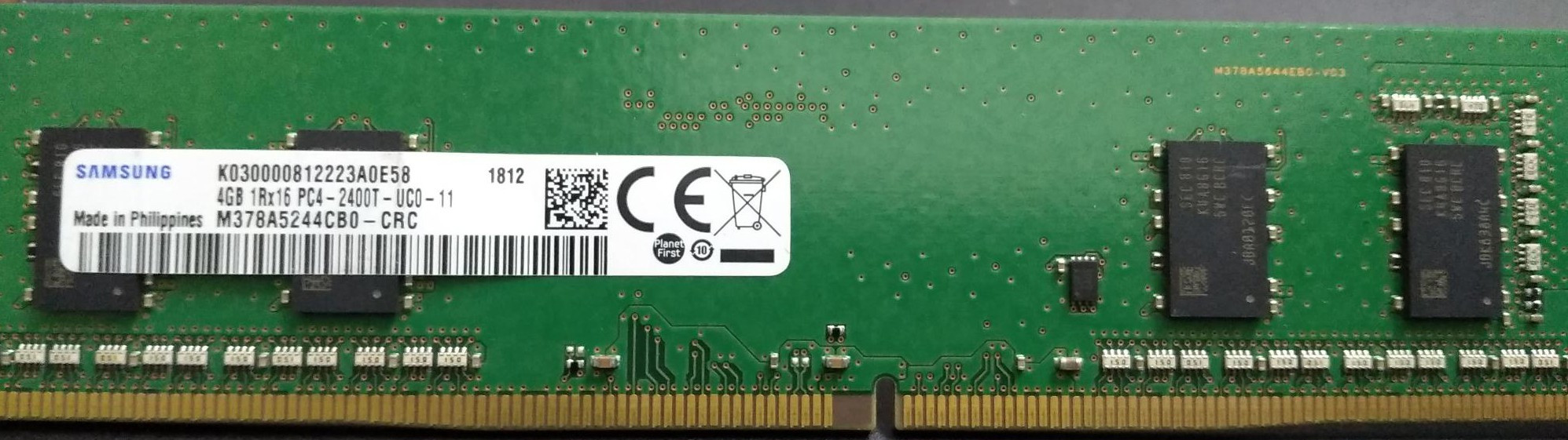 SAMSUNG PC4-21300, 2666MHZ, DDR4 4 GB (Single Channel) PC (M378A5244CB0-CTD 288 PIN DIMM, 1.2V, CL 19 desktop ram memory module) image 1