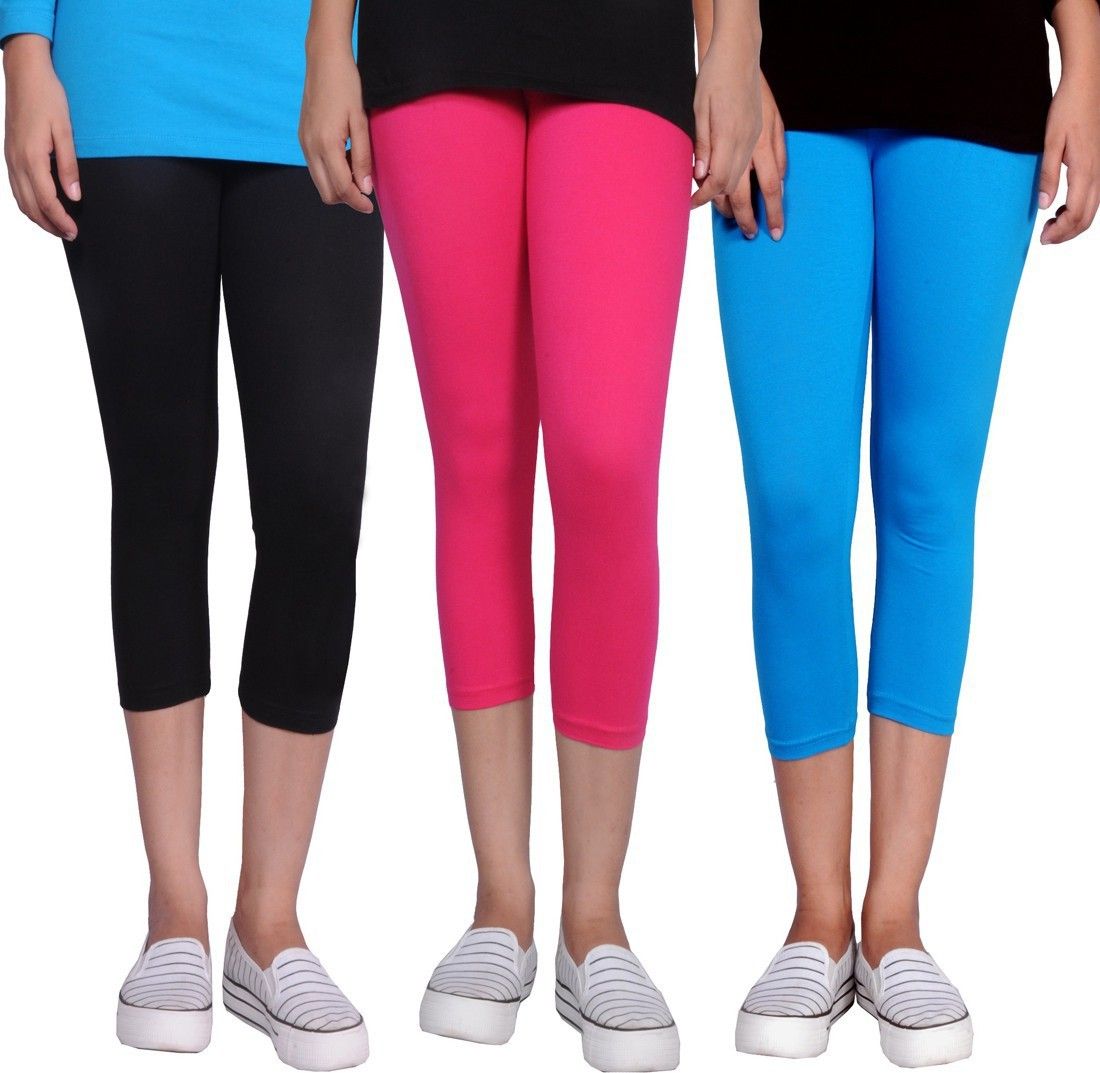 tanunni Women Light Blue, Black, Pink Capri-picture-11