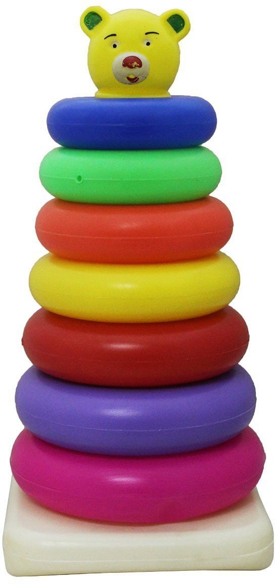 MMT Teddy 7 Rings (Big), Brilliant Basics Rock-a-Stack, Multicolor | Kids Learning, Stacking, Colors, Shapes, Designs