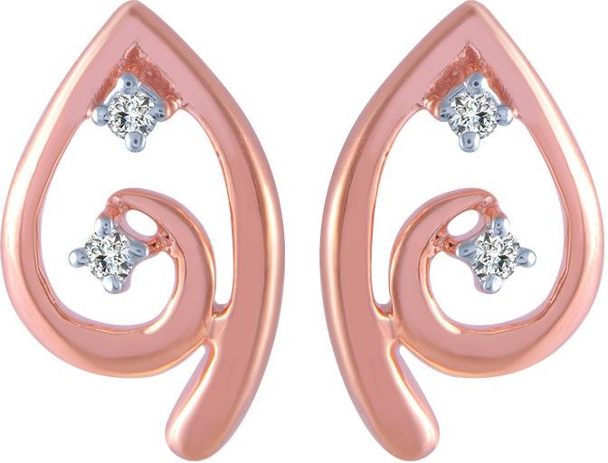 PC Chandra Jewellers Rose Gold 14kt Stud Earring-picture-13