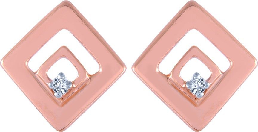 PC Chandra Jewellers Rose Gold 14kt Stud Earring-image-30