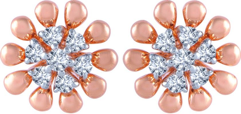 PC Chandra Jewellers Rose Gold 14kt Stud Earring-image-6