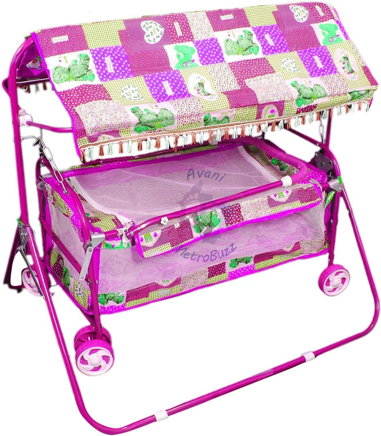 avani metrobuzz Baby Pink Crib with Cradle Pink-picture-41