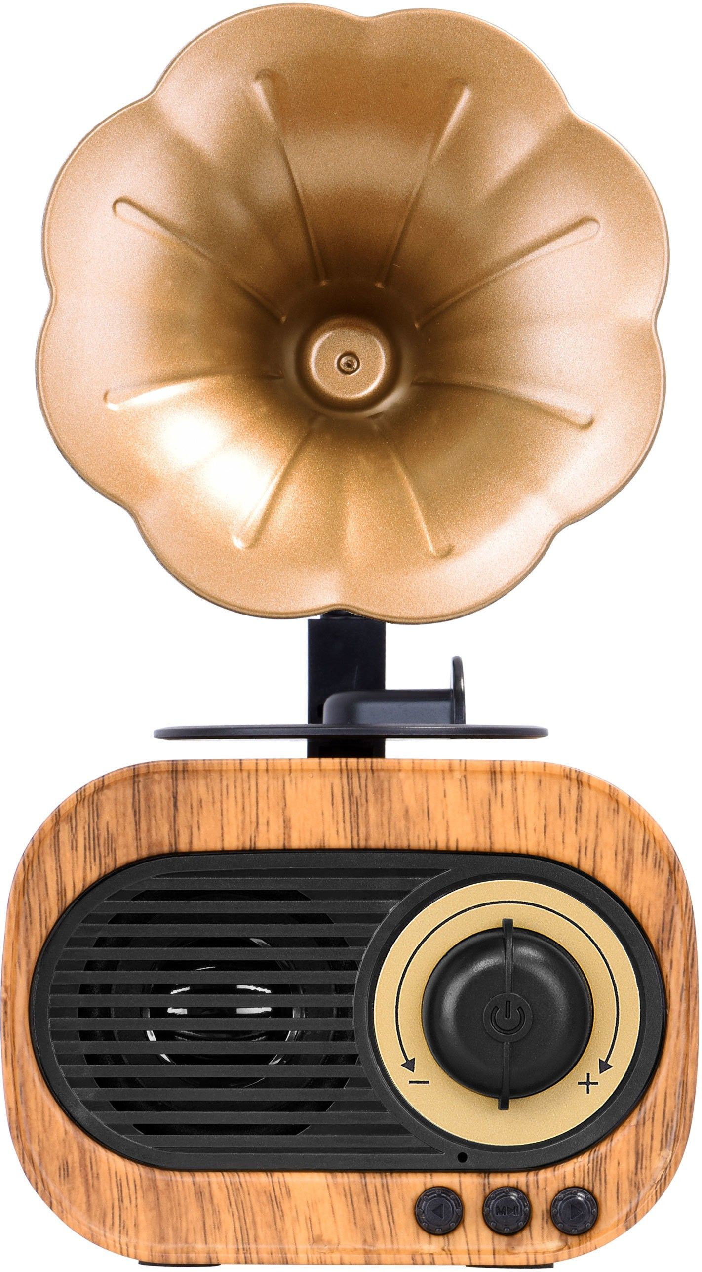Walrus Gramophone Bluetooth Speaker With 3-6 Hour Playing Time, Built-In Mic, Handsfree Call, Aux Line, Usb Flash Drive, Micro Sd Card, Hd Stereo Sound And Bass 6 W Bluetooth Laptop/Desktop Speaker