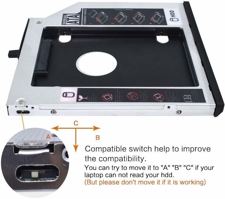 TERABYTE 2.5''Internal SATA Second HDD CADDY 9.5MM CD/DVD-ROM to Expanded Data Storage 2.5 inch 9.5MM Internal Hard Drive Enclosure/HDD CADDY-image-41