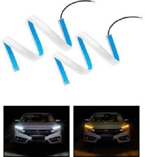 60cm length LED Light Soft neon headlight design Article Lamp Daytime Car Fancy Lights with yellow indicator for cars Car Fancy Lights (White, Yellow) Car Fancy Lights-image-8