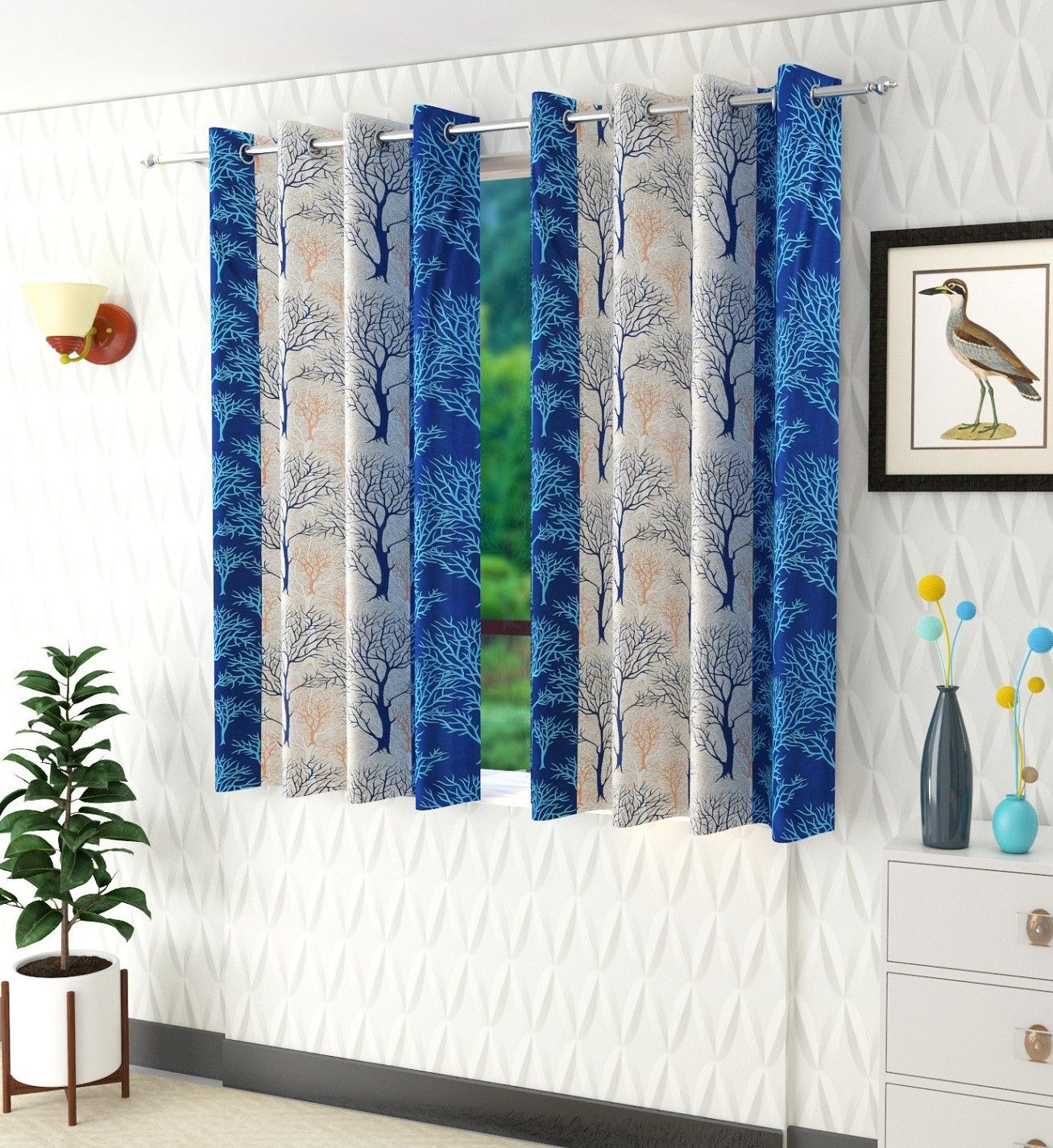 152 cm (5 ft) Polyester Semi Transparent Window Curtain (Pack Of 2)-image-49