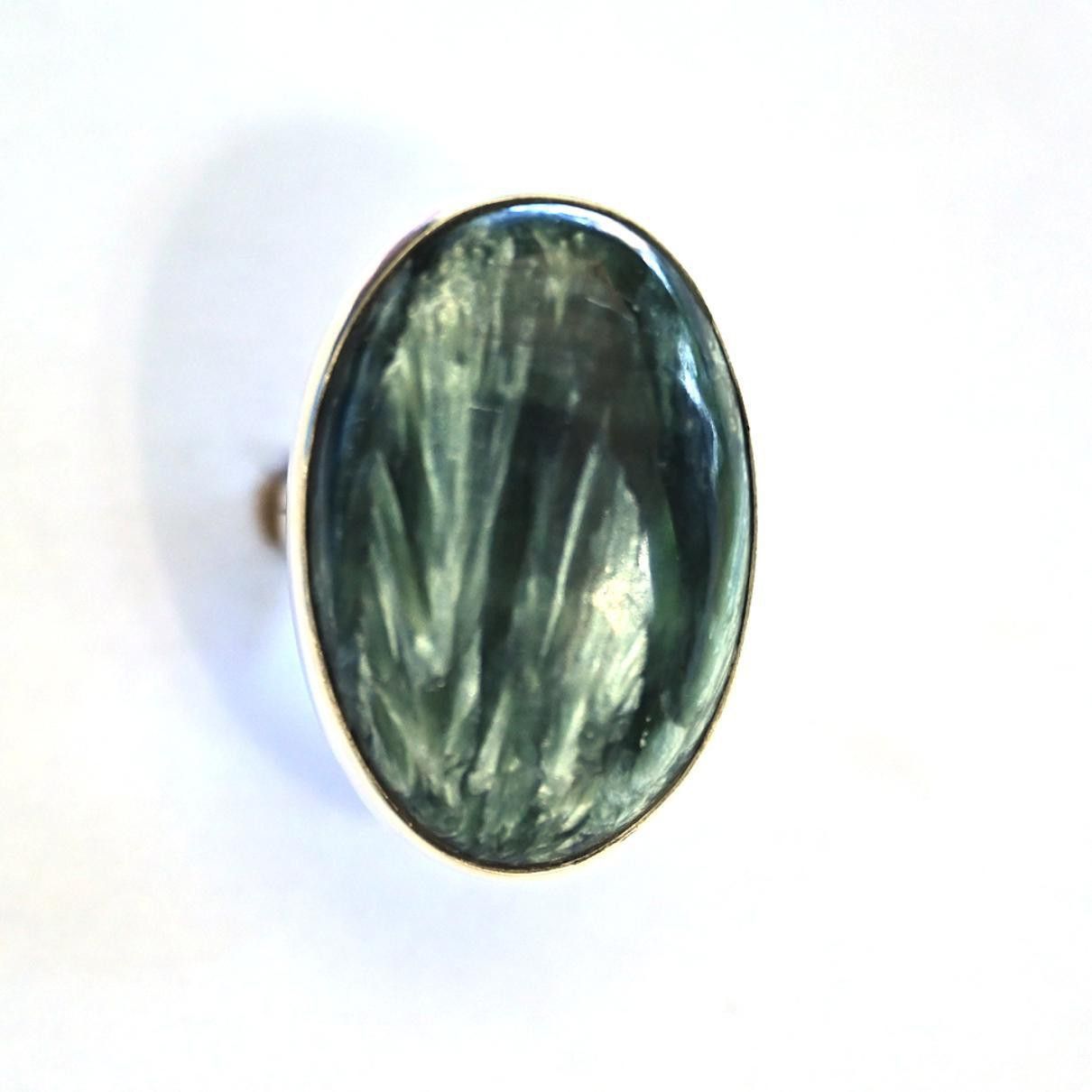 Breeze 925 Sterling Silver Green Moss Agate Ring for Boys & Men -GS 1401 (Diameter 19 mm) Sterling Silver Agate Ring