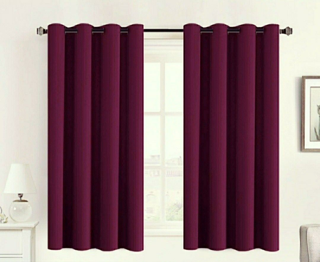 182.66 cm (6 ft) Shower Silk Blackout Curtain (Pack Of 2)-image-2