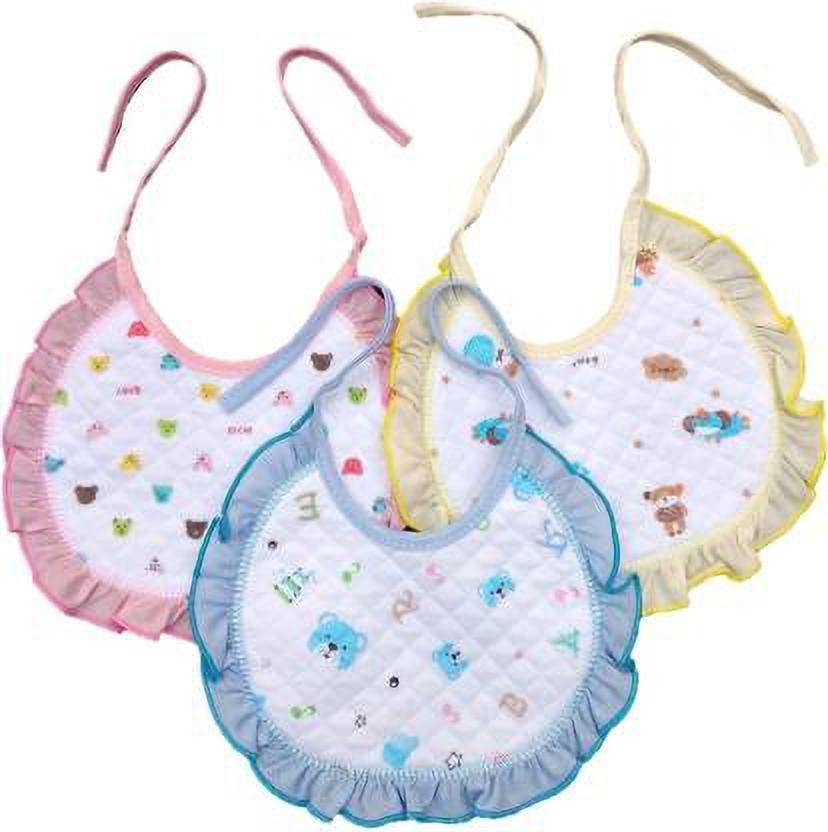 Baby Cotton Bibs with Frill (Pack of 3)