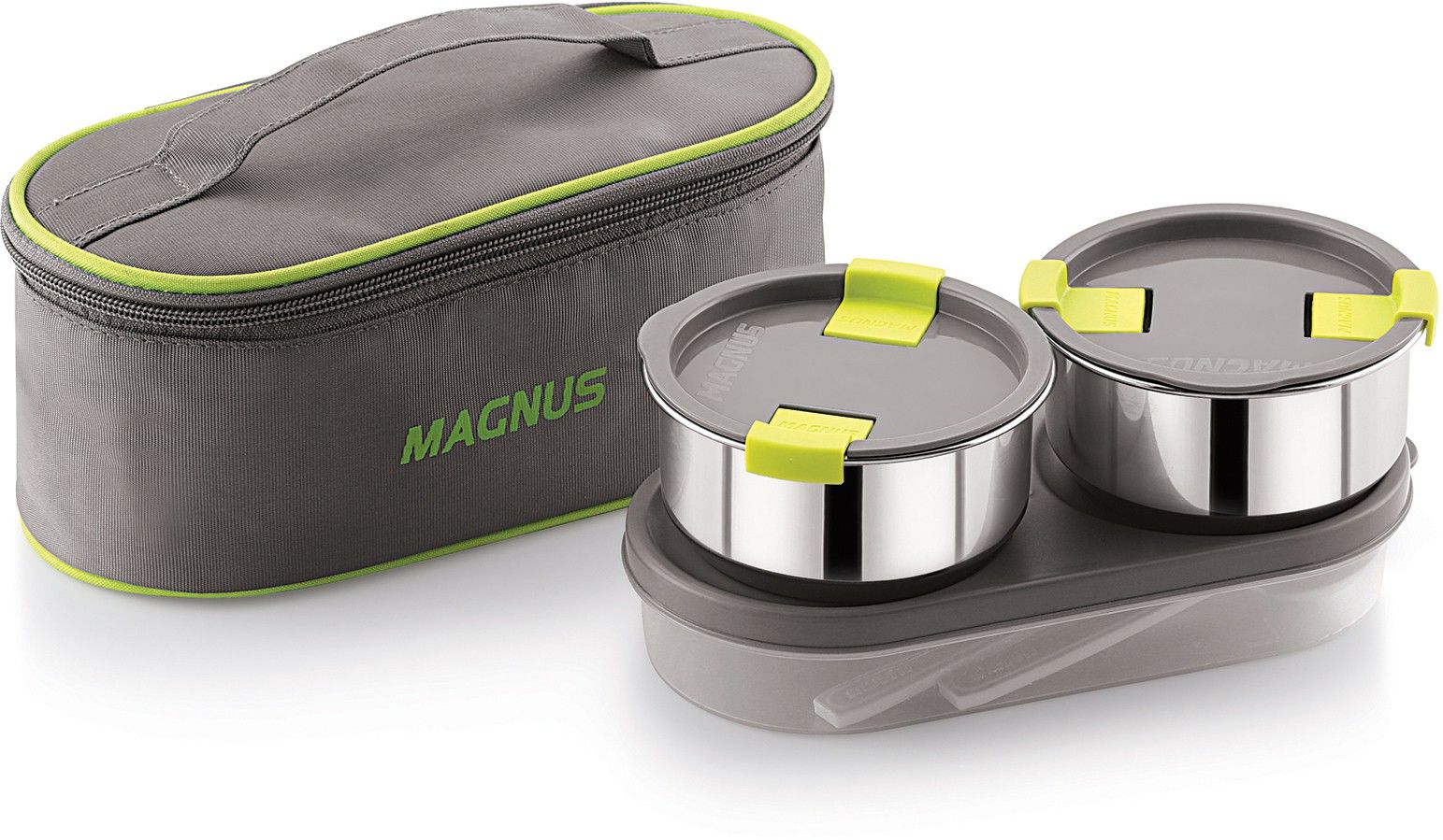 Olive 3 Steam Lock Airtight Stainless Steel Container Lunch box with Bag 3 Containers Lunch Box-image-47