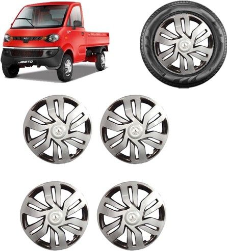 Sporty Dual Color Silver Black 12 inch Wheel Cover with Rings Wheel Cover For Mahindra Universal For Car-image-23