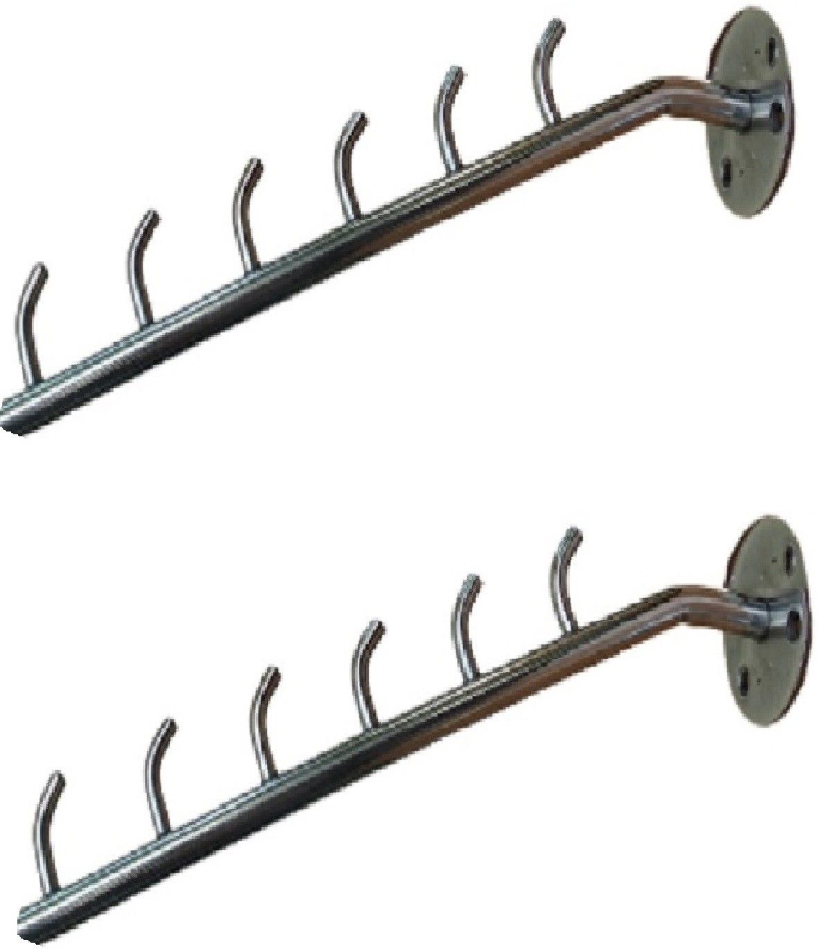 q1 beads 6 pin Wall drope Hanger hook rail for Cloth & Multipurpose- Metal Pack of 2 - Stainless Steel Clothes Hanger Heavy Duty Drying Rack Wall Mount Hook Rail 6-picture-21