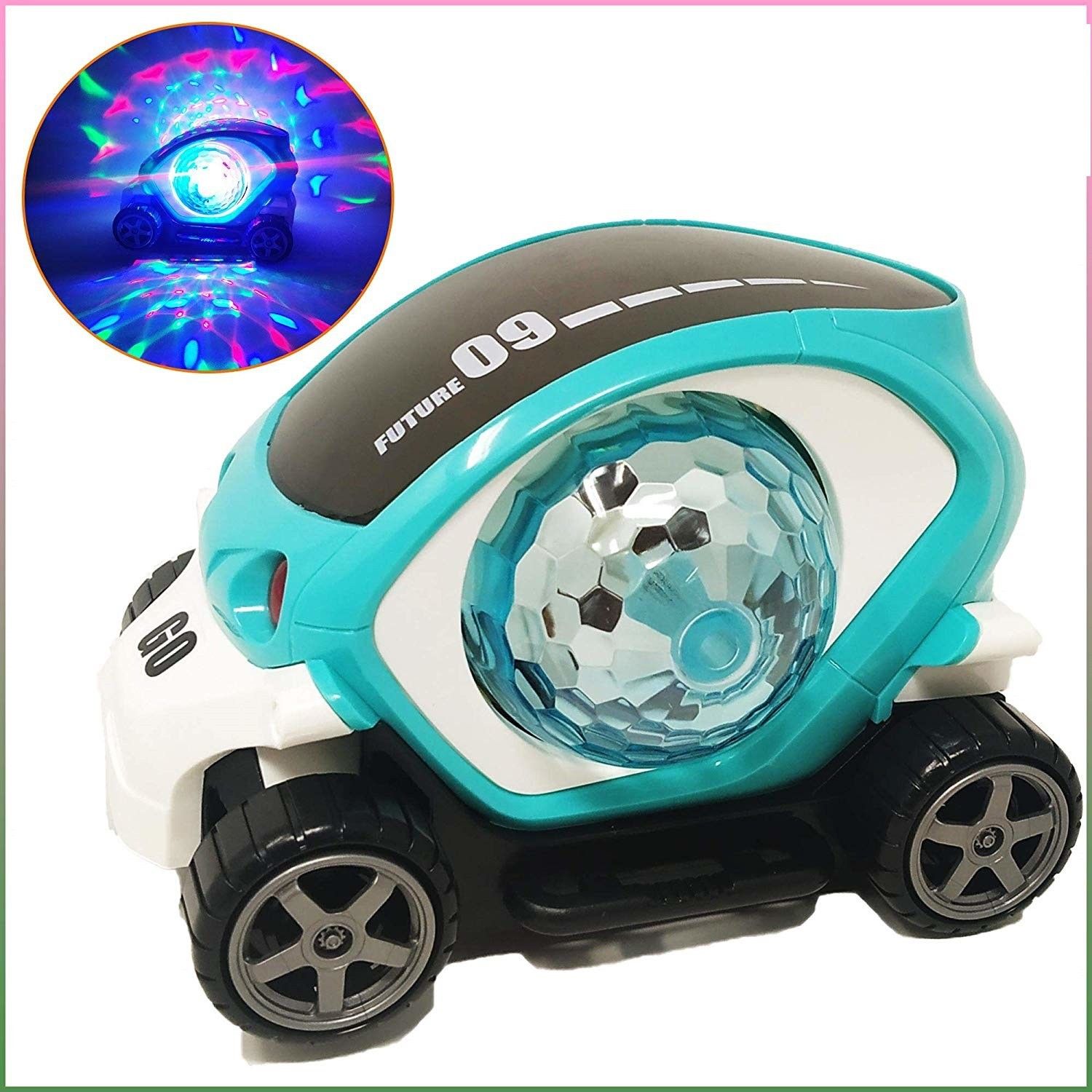 tukamcha High Quality 360 Degree Rotating Spot Stunt Bump & Go car with Flashing Light & Sound-picture-22
