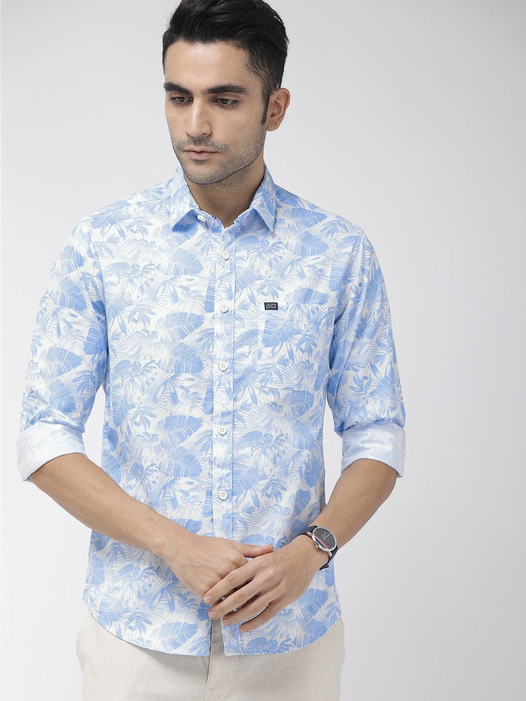 the indian garage co. Men Slim Fit Printed Spread Collar Casual Shirt-picture-25