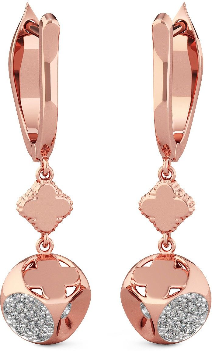 Joyalukkas Pride Diamond Hoop Rose Gold 18kt Drop Earring-image-18