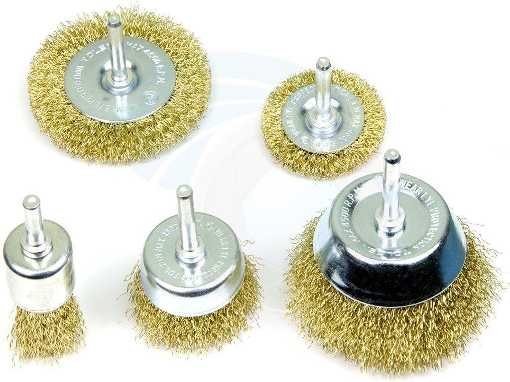 Multipurpose Wire Brass 5pc Brush Set Wheel Brush-image-35