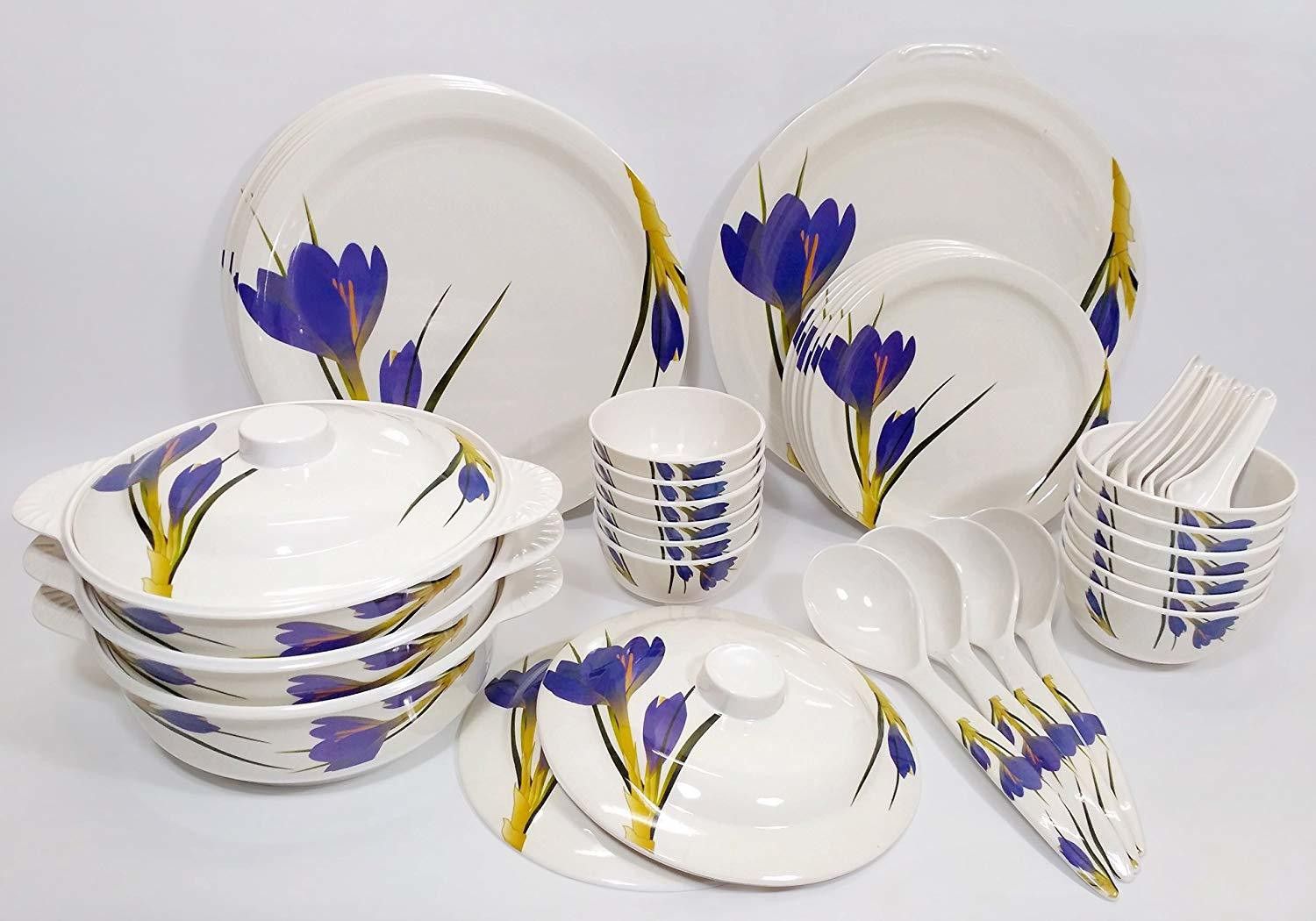 Pack of 41 Melamin Purple Karra Print Exclusive Melamine Quality Dinner Set Dinner Set-image-31
