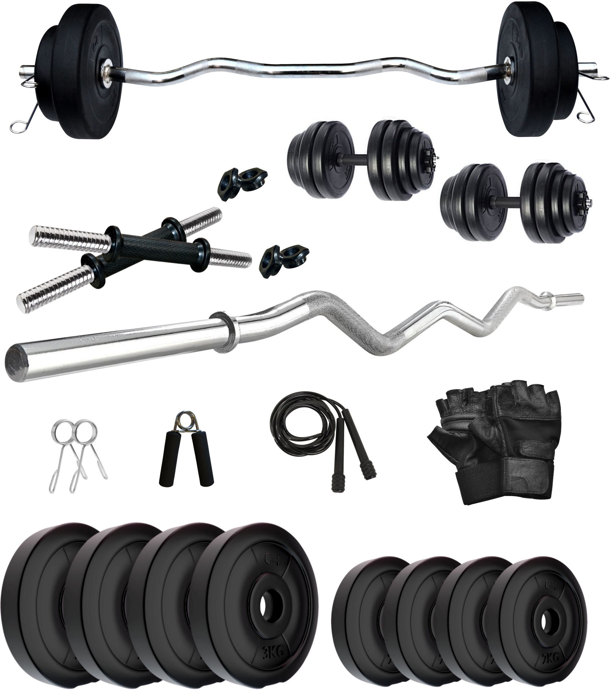 20 kg PVC COMBO 3 WB Home Gym Combo