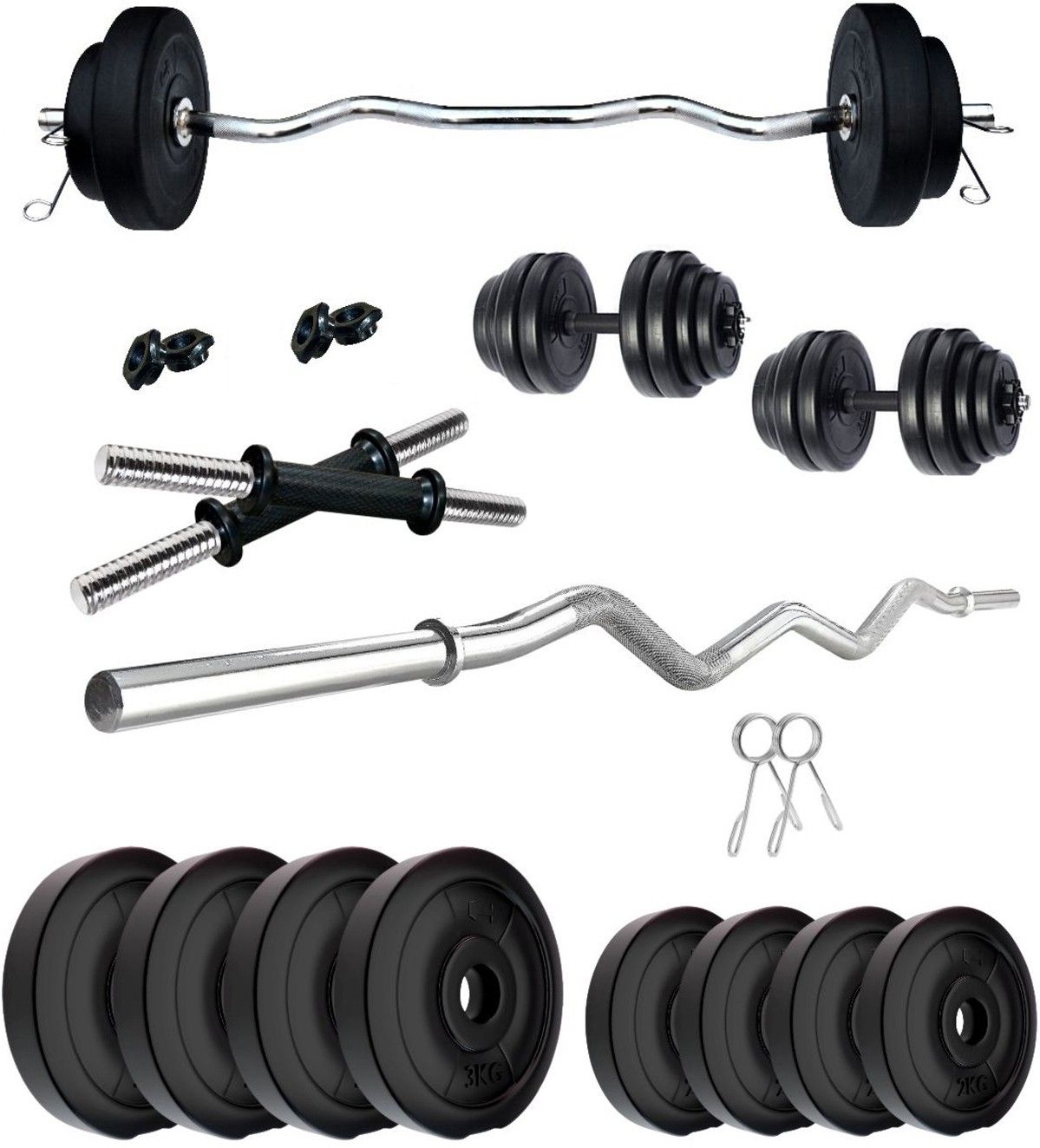 20 kg PVC 20 KG COMBO 3 WB Home Gym Combo