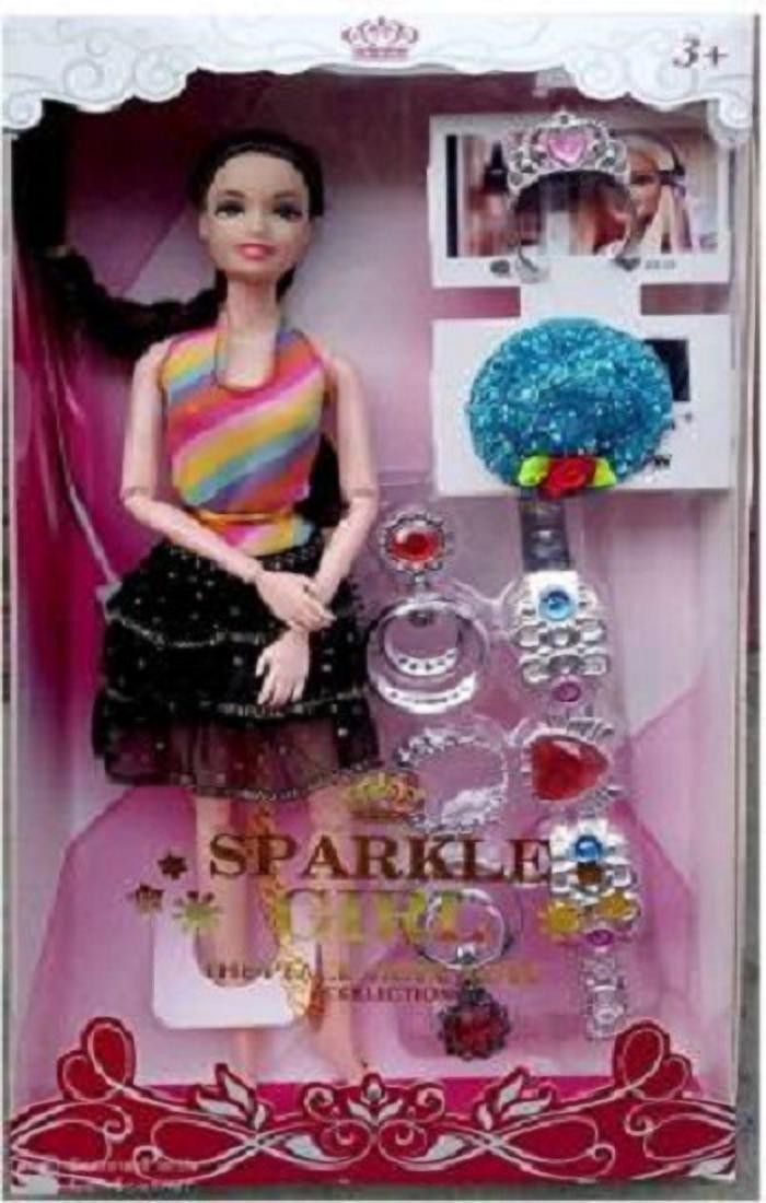 Foldable Doll With Beautiful Hair (Multicolor)