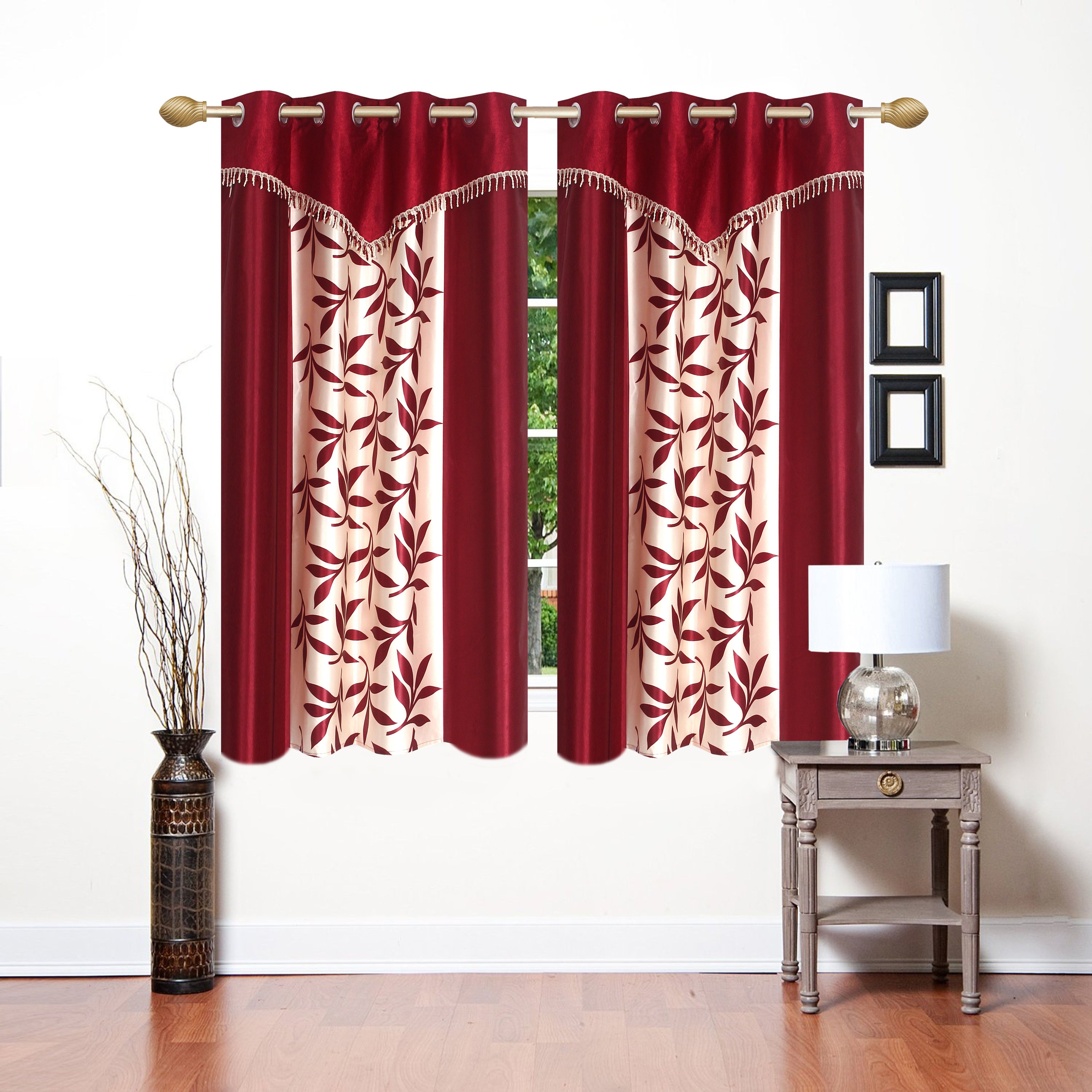 153 cm (5 ft) Polyester Semi Transparent Window Curtain (Pack Of 2)