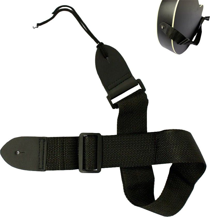 nema Adjustable Nylon Guitar Strap - Black Nylon Strap-picture-7