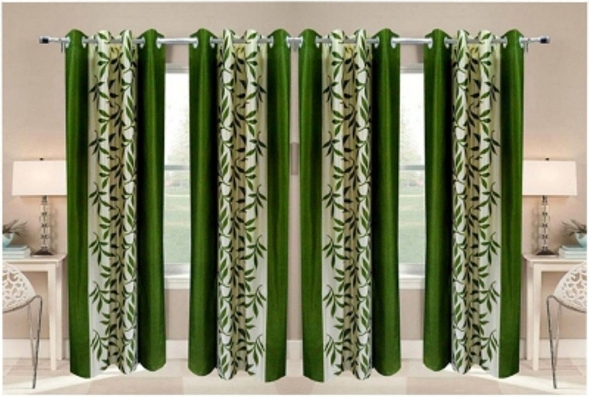 adimanav 152.4 cm (5 ft) Window Polyester Semi Transparent Curtain (Pack Of 4)-picture-19