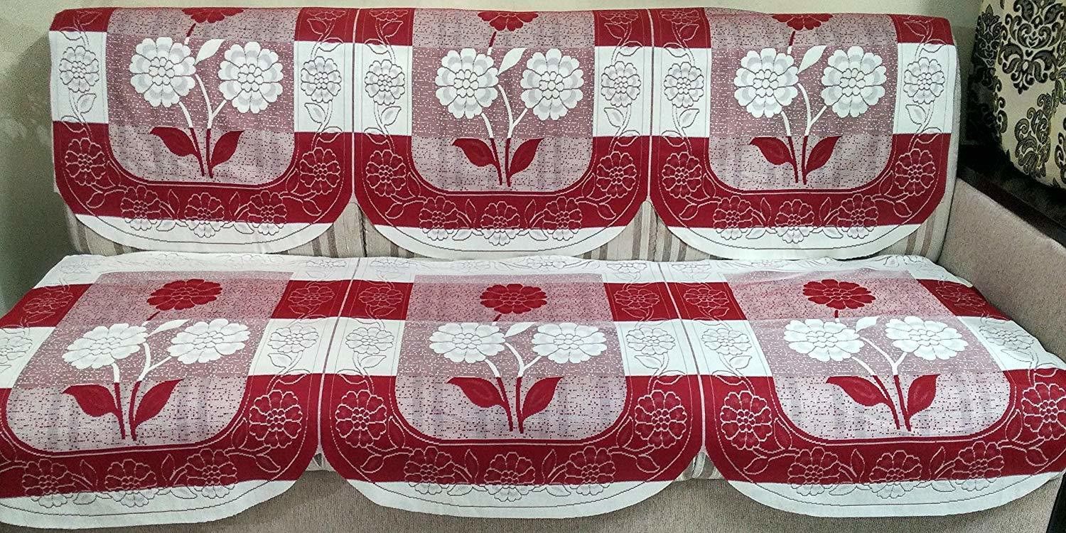 ag creations 3S Light Mehroon Sofa Cover Set-3 Sofa Fabric-picture-21