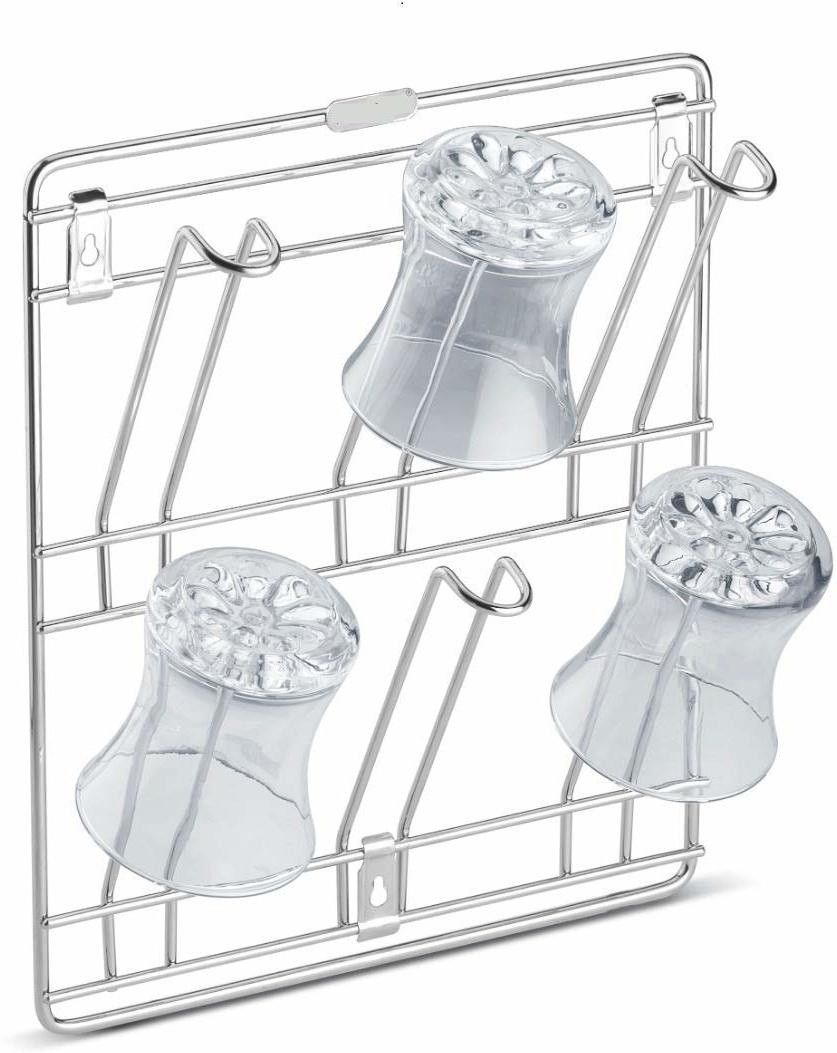 Wall Mounting Glass Holder for 6 Glass Storage Organizer Stainless Steel Glass Holder