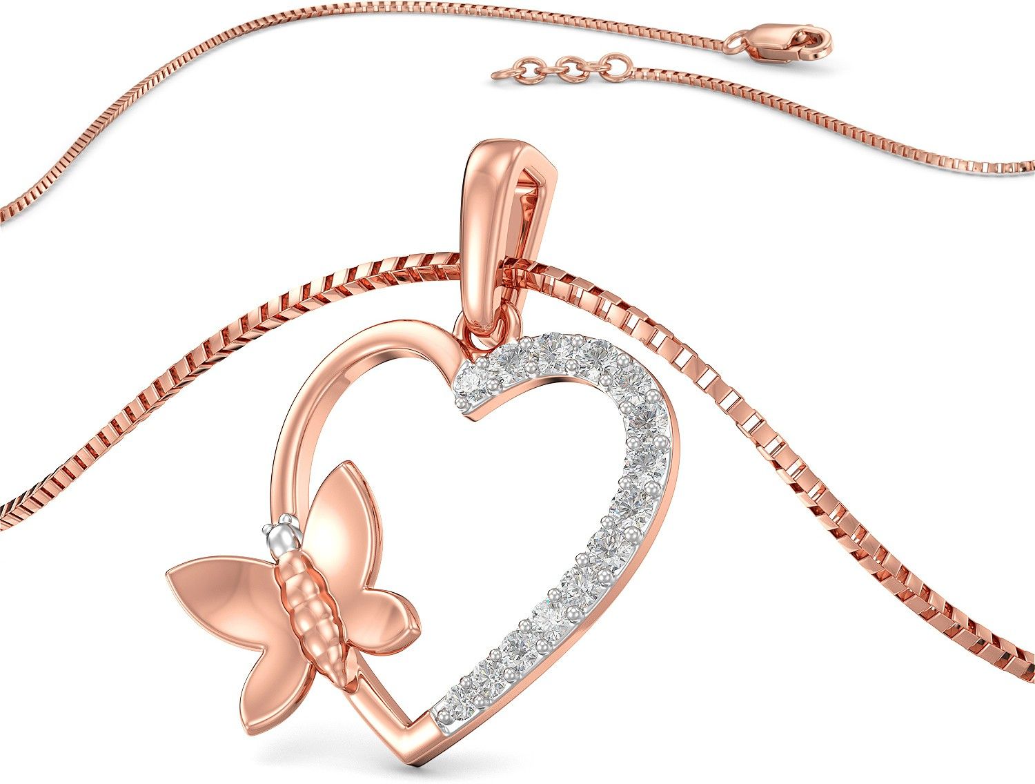 Joyalukkas Pride Diamond Valentine's Day Collection 18K Pendant 18kt Rose Gold Pendant-image-27