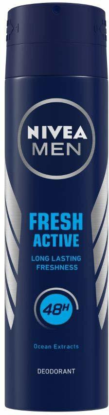 nivea MEN Fresh Active Original Deodorant, 150ml, Longlasting fragrance with Ocean Extracts Deodorant Spray-For Men image 1