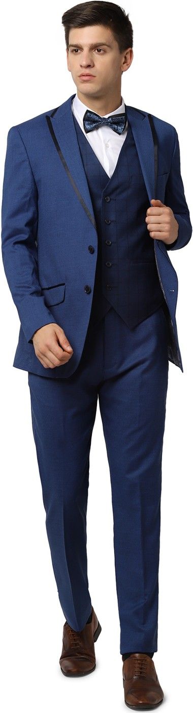 peter england Men 2 Piece Textured Suit-picture-15