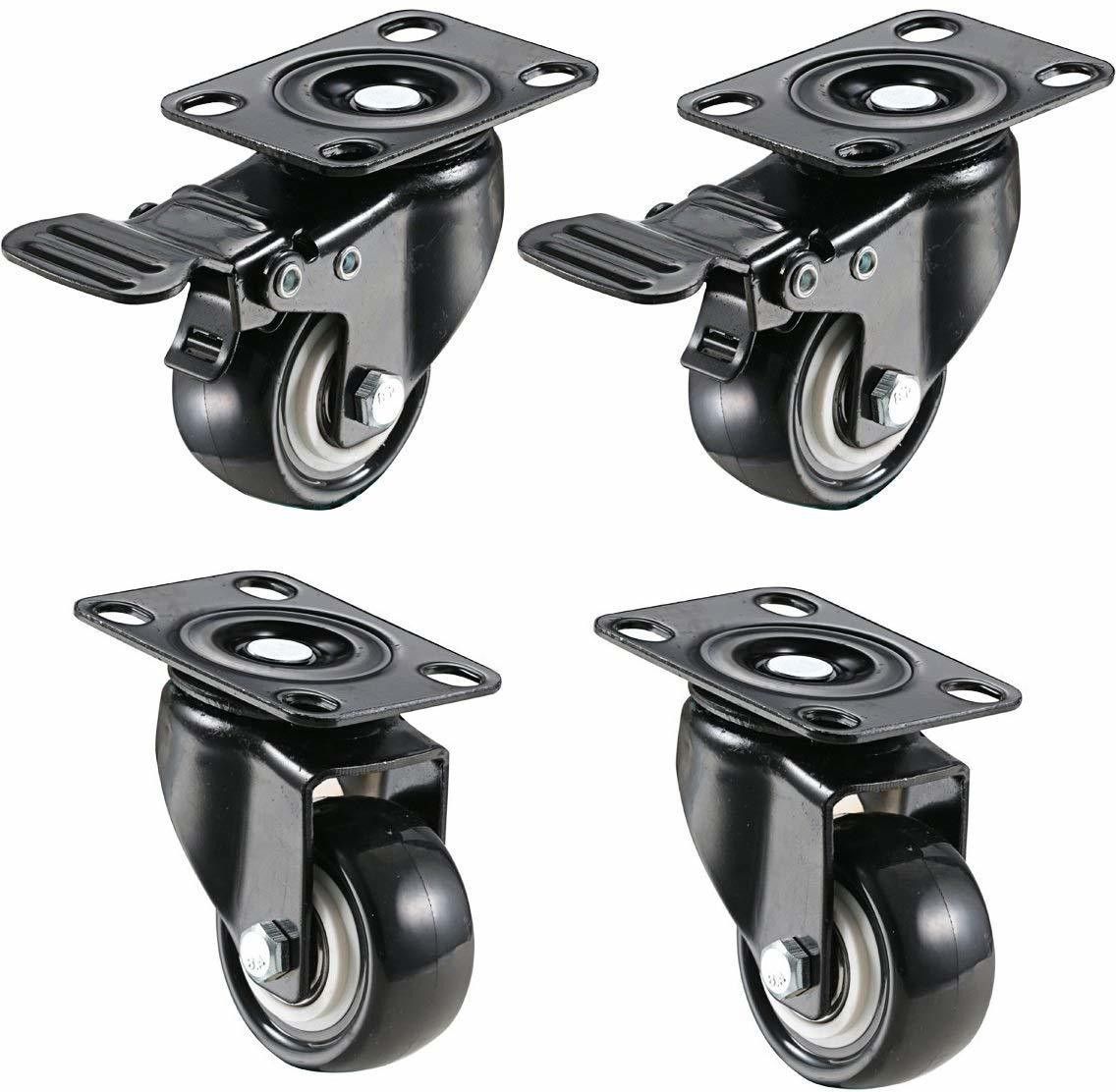 Double Wheel with Plate & Break for Office Chair Braking and Locking Furniture Caster-image-35
