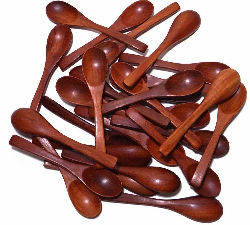 nohunt Condiments Masala Ice-Cream Sugar Salt Wooden Cream Spoon Set-picture-11