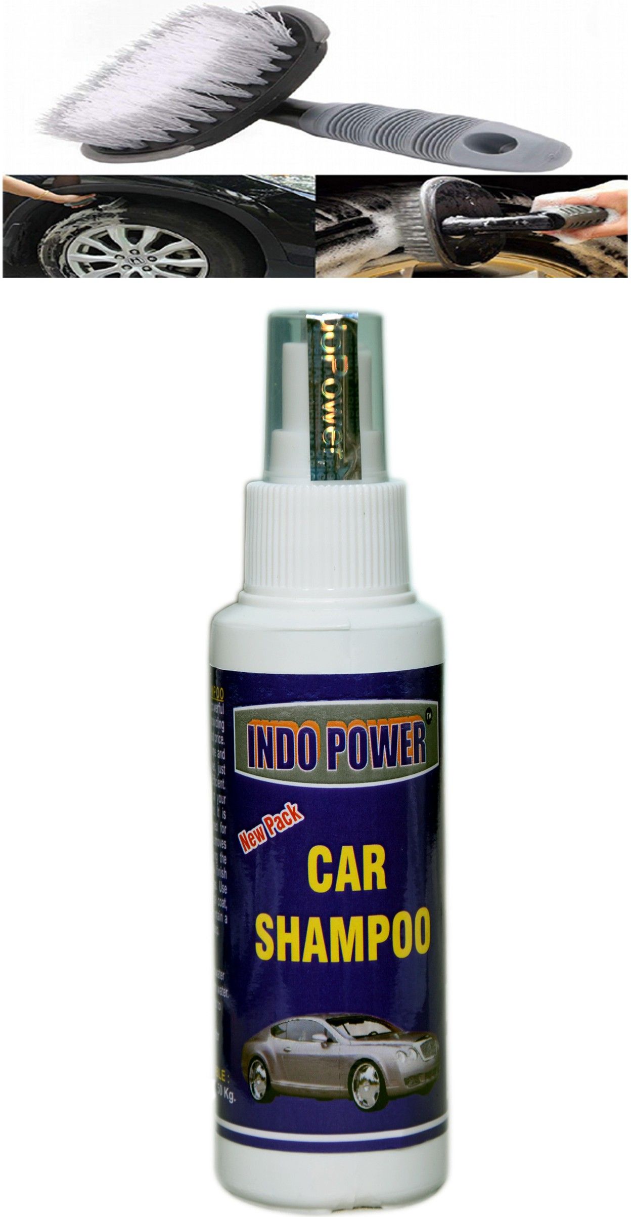 indopower Car shampoo 100ml.+All Tyre Cleaning Brush Combo-picture-28